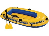 Надувная лодка двухместная Challenger 2, 236х114х41 см + весла пластик.122 см, насос ручной, INTEX (68367NP) - фото